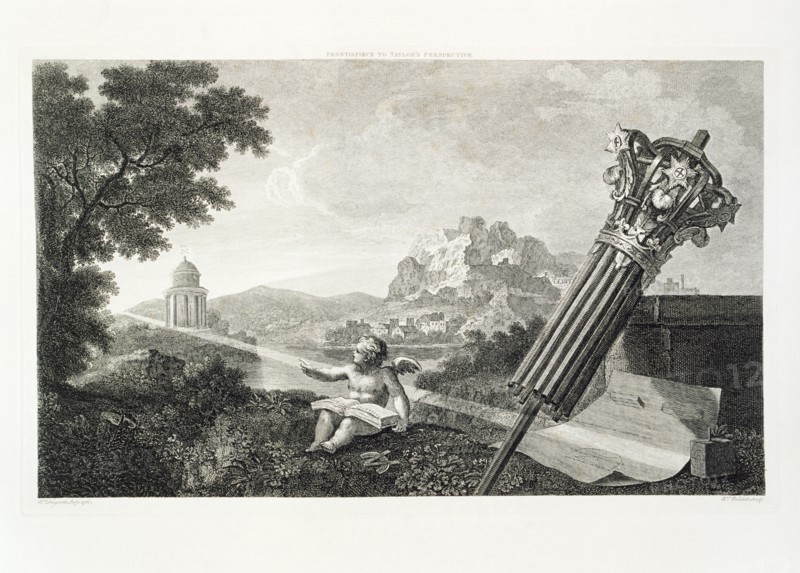 The frontispiece to Dr Brook Taylor's Perspective of Architecture, 1760. Artist: W Woollett