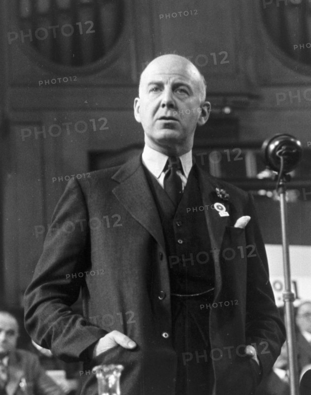 Labour Part Leader, Clement Attlee at Central Hall, Westminster, London, Sep 1954. Artist: Henry Grant