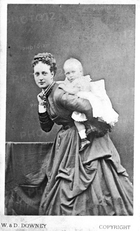 Princess of Wales and one of her sons possibly the future King George V, 1867-8. Artist: Unknown