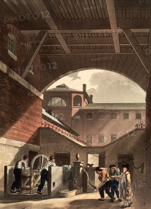 Water engine at Cold Bath Fields Prison, London, 1808. Artist: Augustus Charles Pugin