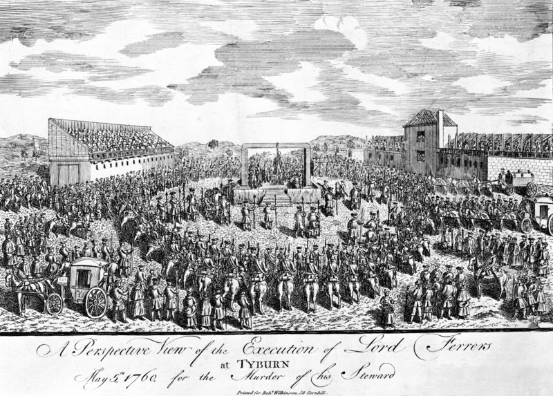 Execution of the Earl of Ferrers at Tyburn, Paddington, London, 1760. Artist: Unknown