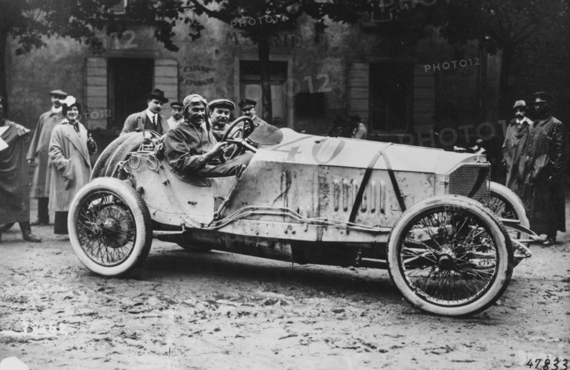 Mercedes which came third in the 1914 French Grand Prix. Artist: Unknown