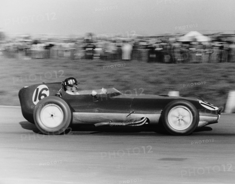 Graham Hill in a Lotus Climax, Aintree 200, Liverpool, 18 April 1959. Artist: Maxwell Boyd