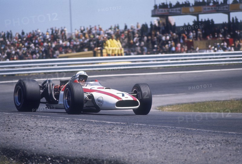 John Surtees driving a Honda, Spanish Grand Prix, Jarama, 1968. Artist: Unknown
