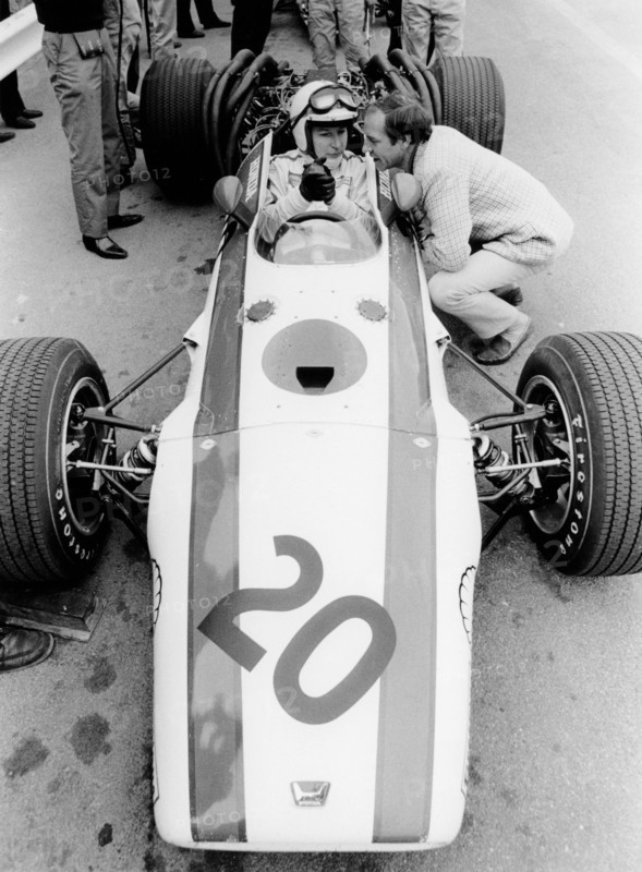 John Surtees in Honda V12, Belgian Grand Prix, 1968. Artist: Unknown