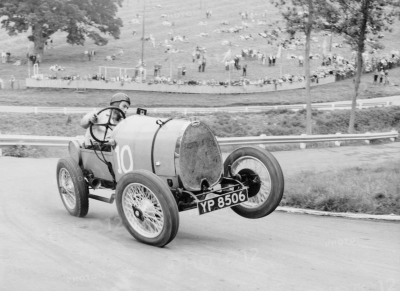 Bugatti T13 Brescia in action, Prescott Hill Climb, Gloucestershire. Artist: Unknown