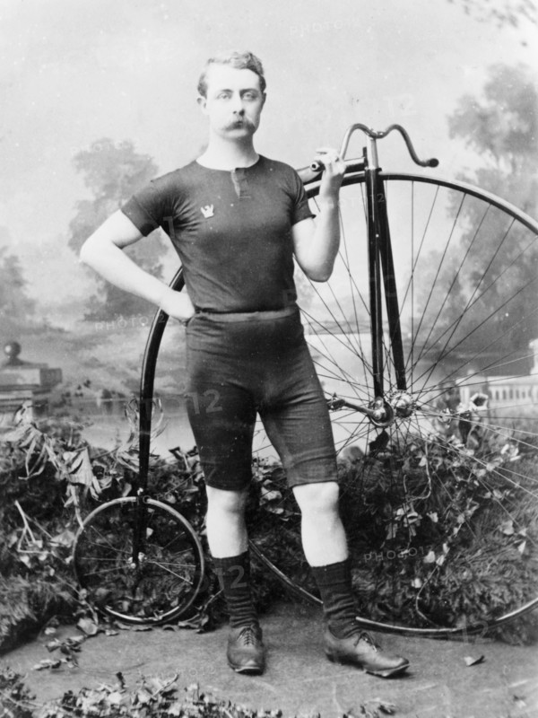 Ralph Clifton with a penny farthing, (c1895?). Artist: Unknown