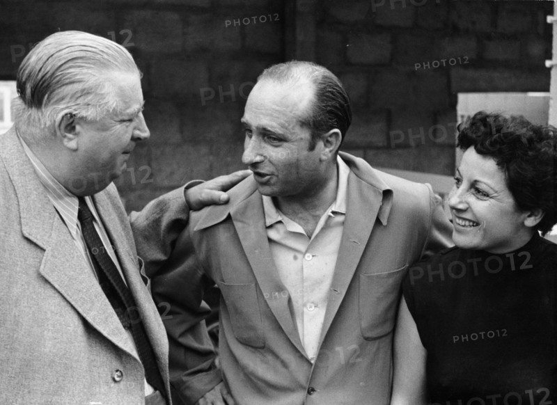 Alfred Neubauer with Juan Manuel Fangio and his wife, c1954-c1955. Artist: Unknown