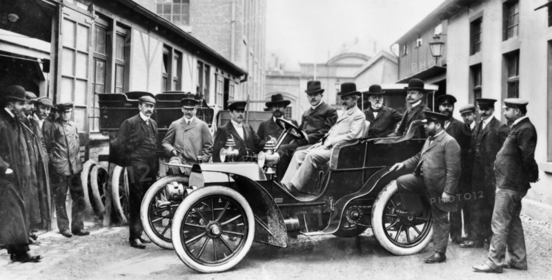 Wilhelm Maybach in a Mercedes, 1903. Creator: Unknown.