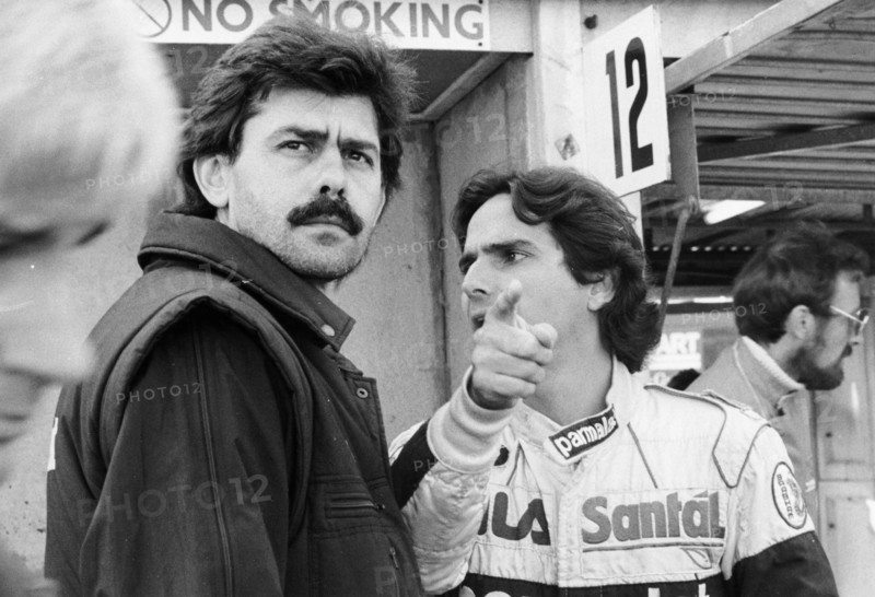 Gordon Murray and Nelson Piquet, European Grand Prix, Brands Hatch, Kent, 1983. Artist: Unknown