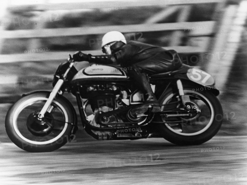 A Norton in action in the Isle of Man TT, 1950. Artist: Unknown