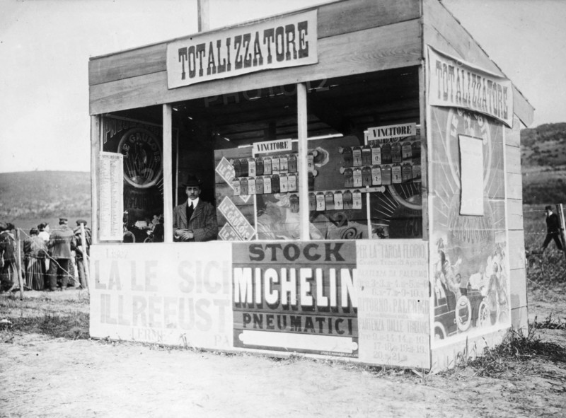 The Tote stand, Targa Florio race, Sicily, 1907. Artist: Unknown
