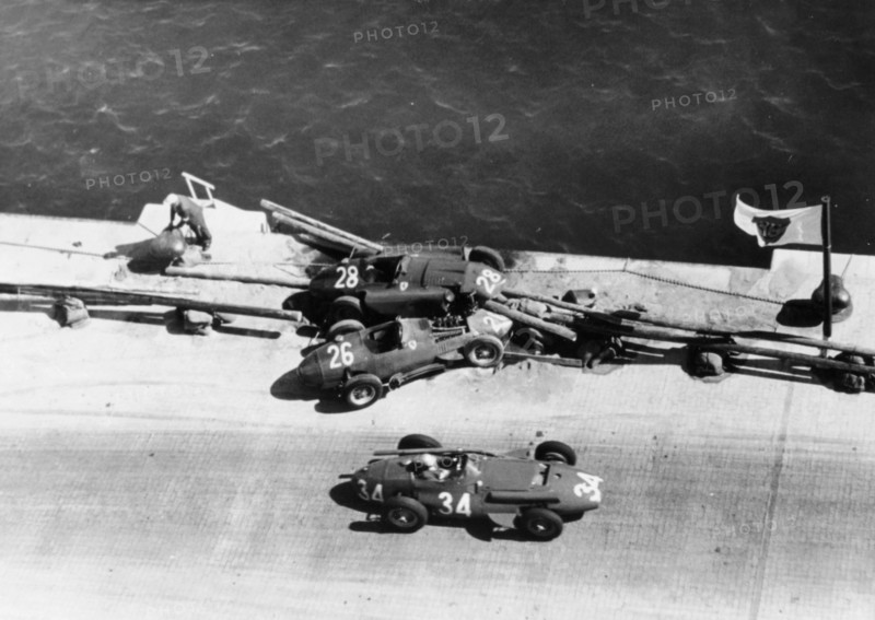 A crash at the Monaco Grand Prix, 1957. Artist: Unknown