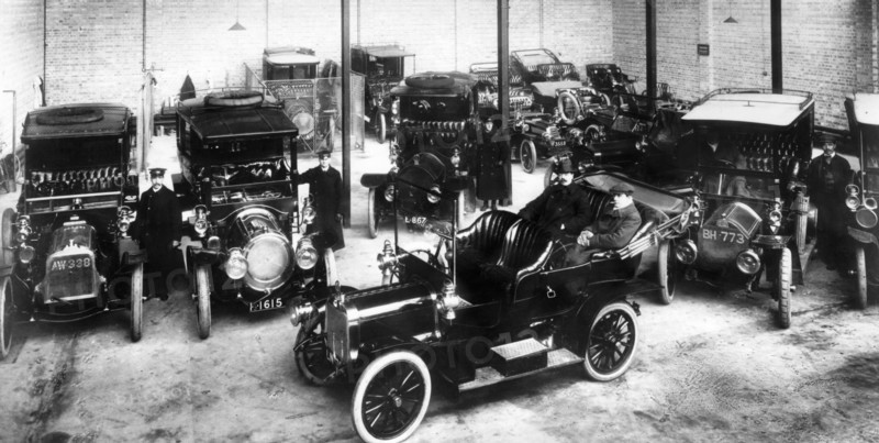 Chauffeurs showing private parking spaces. Artist: Unknown