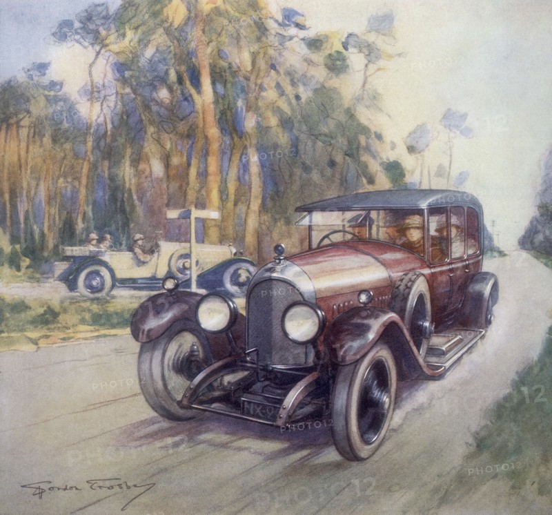 Poster advertising Bentley cars, 1927. Artist: Gordon Crosby