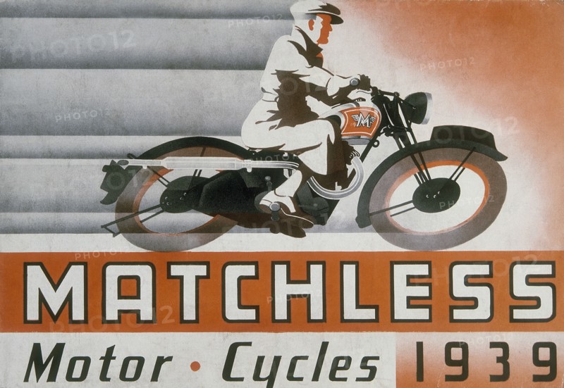 Poster advertising Matchless motor bikes, 1939. Artist: Unknown