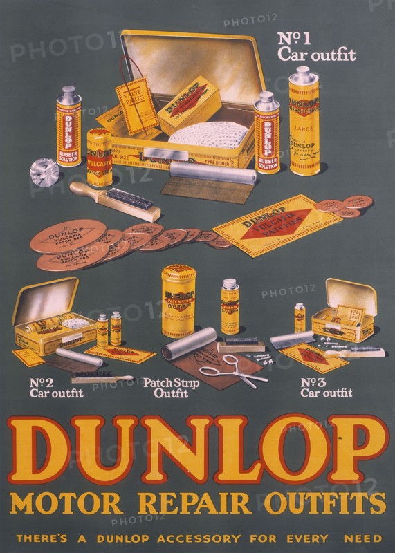 Poster advertising Dunlop products. Artist: Unknown
