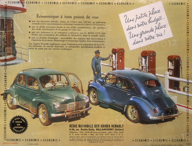 Poster advertising a Renault 4CV, 1949. Artist: Unknown