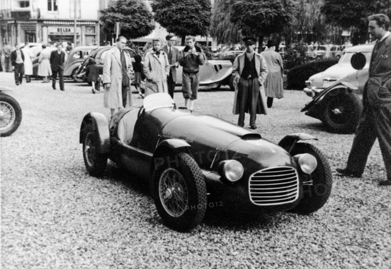 Ferrari 166 at Spa, Belgium, 1949. Artist: Unknown