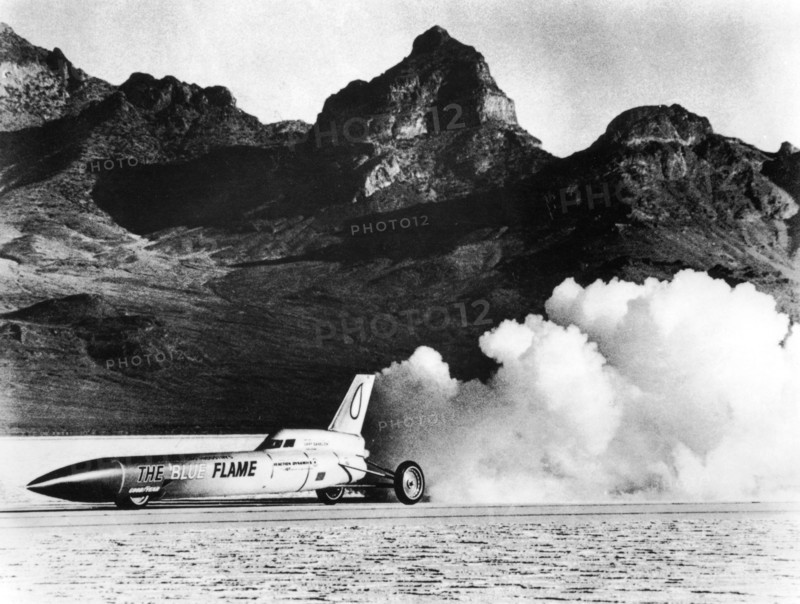 'Blue Flame' rocket-powered car, c1970. Artist: Unknown