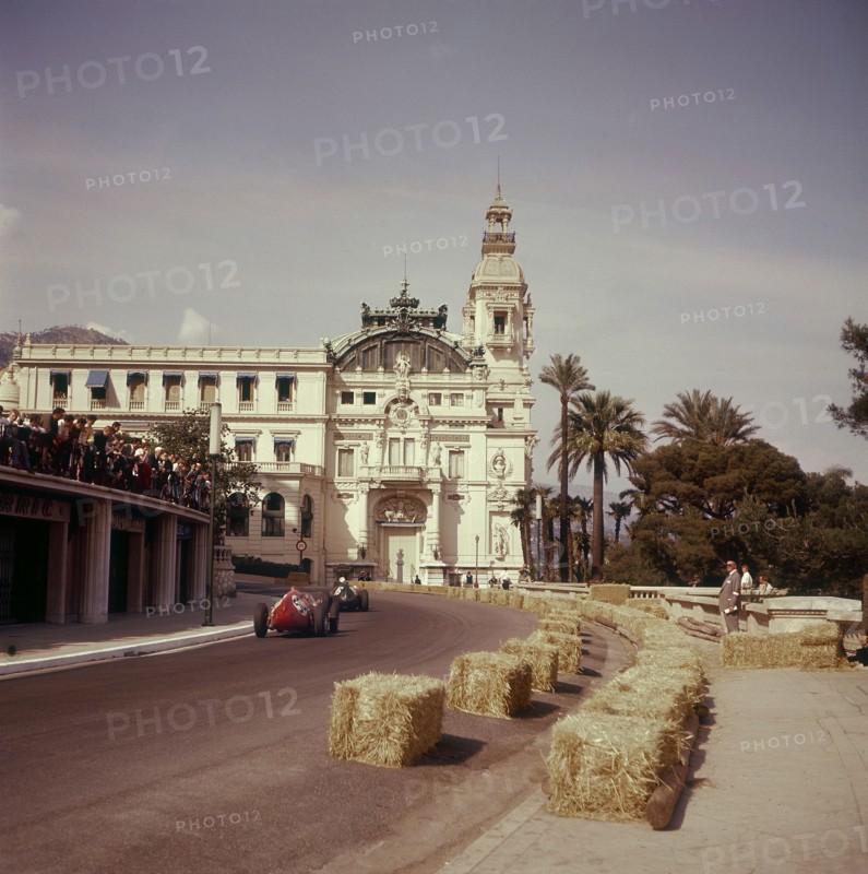 Two racing cars taking a bend, Monaco Grand Prix, Monte Carlo, 1959. Artist: Unknown