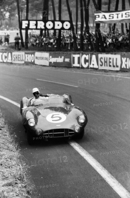 Aston Martin DBR1 in action, Le Mans 24 Hours, France, 1959. Artist: Maxwell Boyd