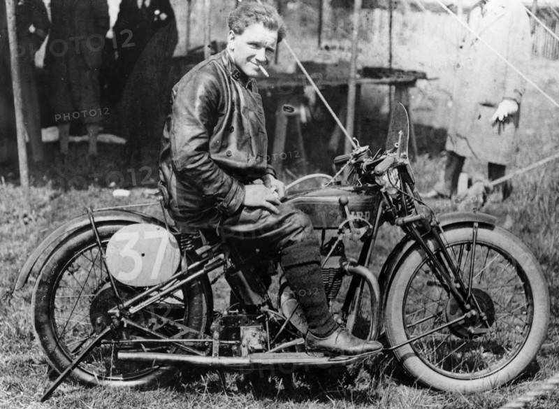 FW Dixon with a HRD motorbike, 1927. Artist: Unknown