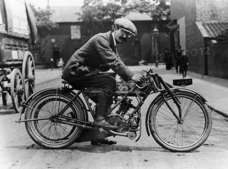 Harry Collier on a Matchless bike, Isle of Man Senior TT, 1912. Artist: Unknown