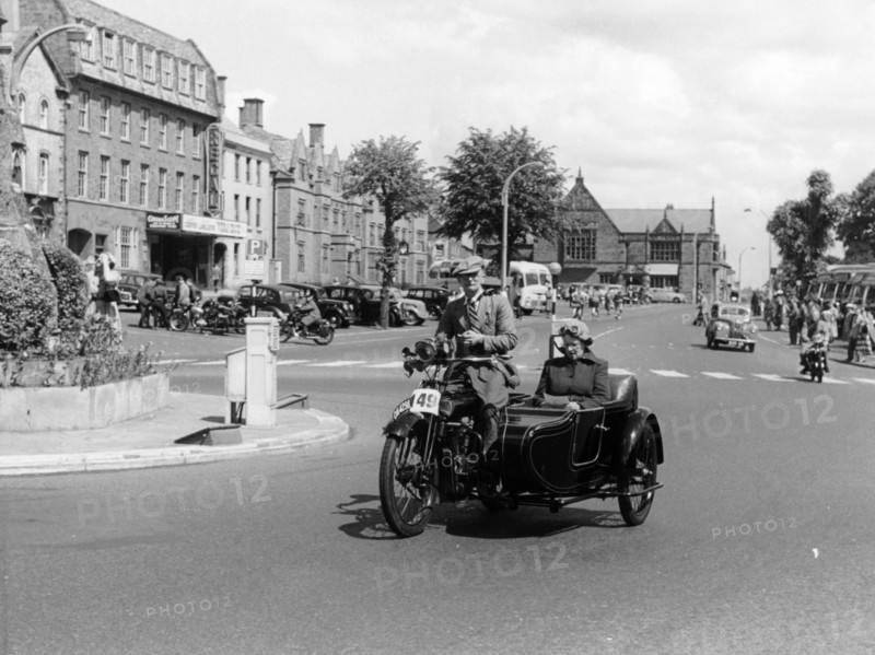 1922 Bradbury motorbike and sidecar, 1955. Artist: Unknown