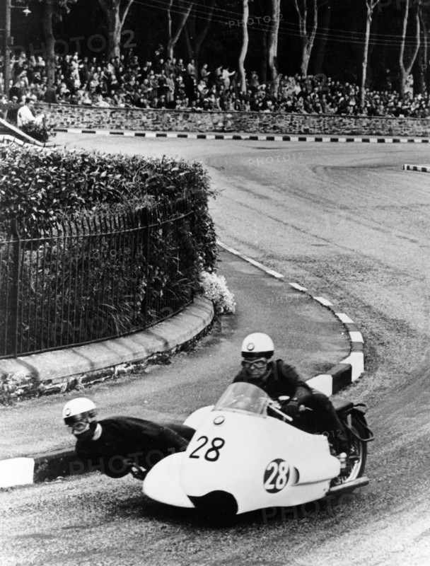 BMW Motorbike and sidecar combination, 1957. Artist: Unknown