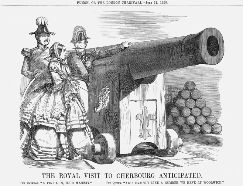 'The Royal Visit to Cherbourg Anticipated', 1858. Artist: Unknown