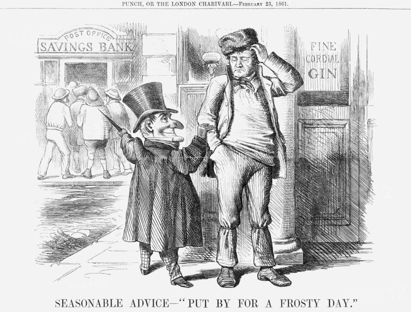 'Seasonable Advice - Put by for a Frosty Day', 1861. Artist: Unknown