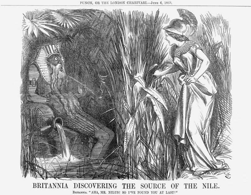 'Britannia Discovering The Source of The Nile', 1863. Artist: John Tenniel