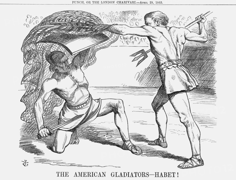 'The American Gladiators - Habet!', 1865. Artist: John Tenniel