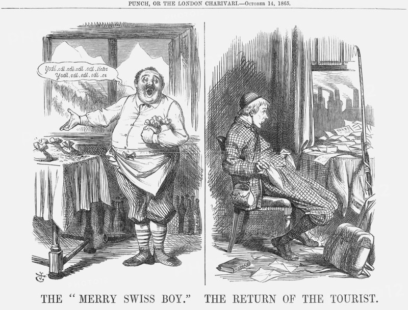 'The Merry Swiss Boy The Return of the Tourist', 1865. Artist: John Tenniel