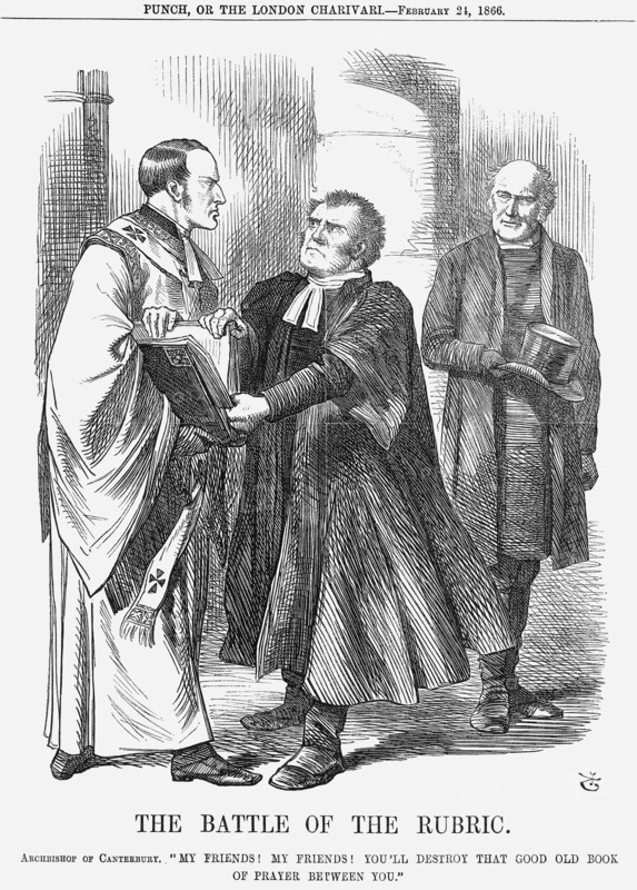 'The Battle of the Rubric', 1866. Artist: John Tenniel