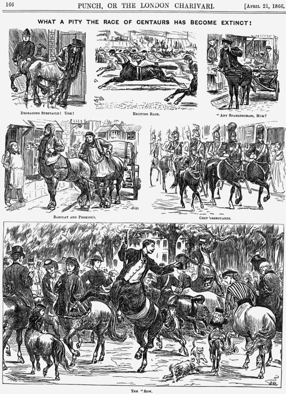 'What a Pity the Race of Centaurs has become Extinct!', 1866 Artist: George du Maurier