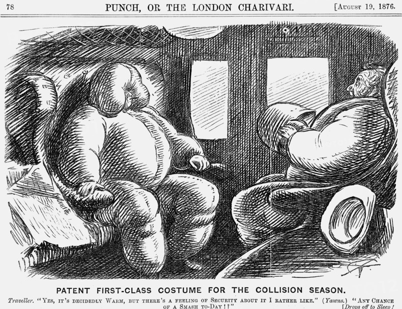'Patent First-Class Costume for the Collision Season', 1876. Artist: Charles Samuel Keene