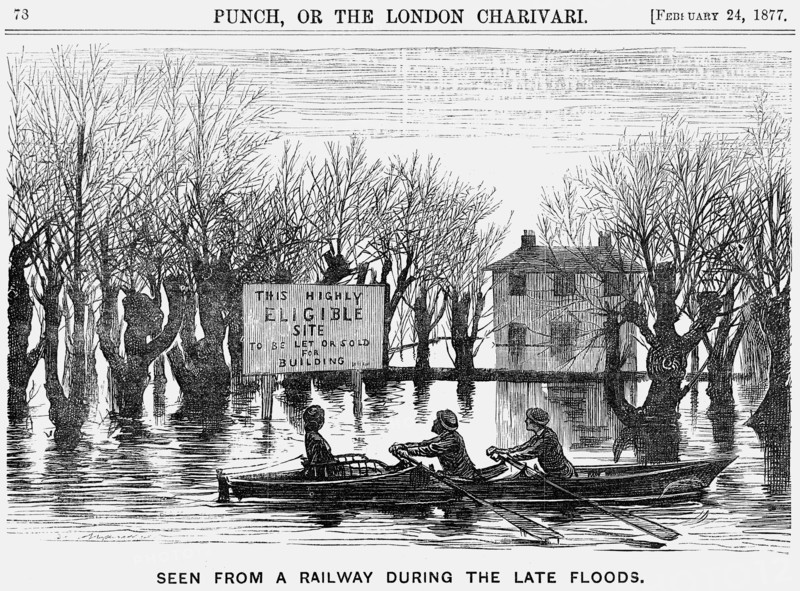 'Seen from a Railway During the Late Floods', 1877. Artist: George du Maurier