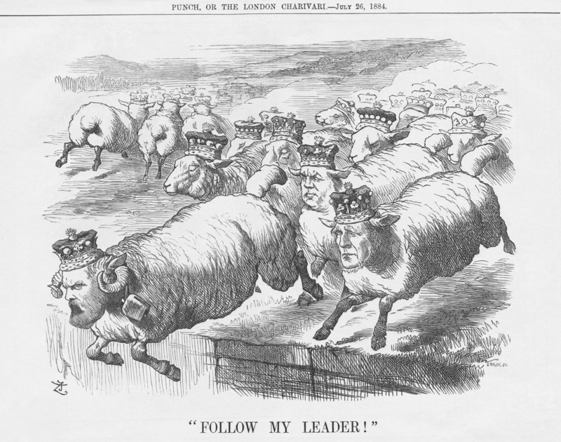 Follow My Leader!, 1884. Creator: Joseph Swain.