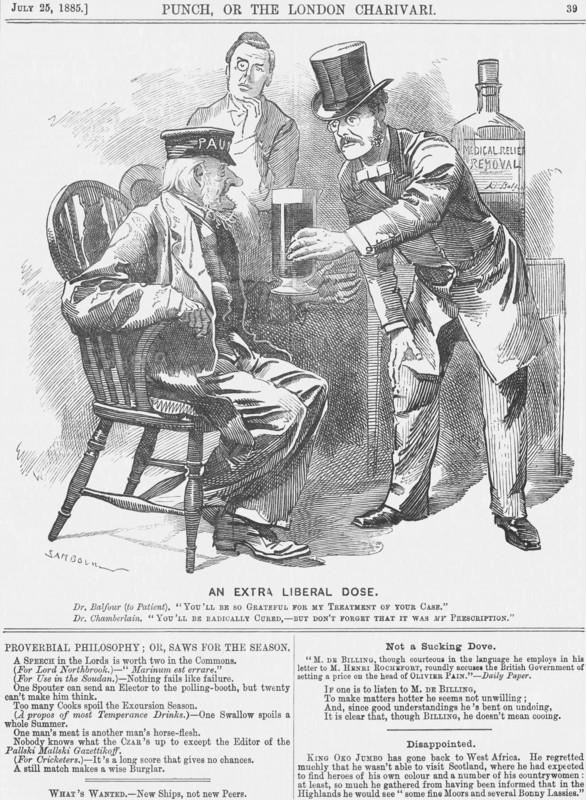 'An Extra Liberal Dose', 1885. Artist: Unknown