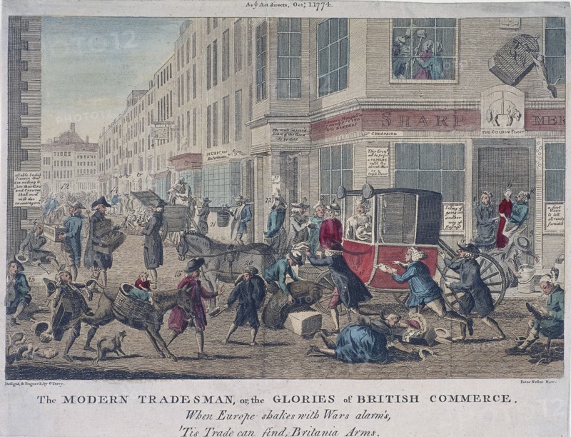 'The modern tradesman, or the glories of British commerce', 1774. Artist: G Terry