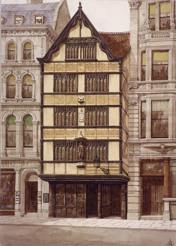 Crosby Hall, Bishopgate, London, 1860. Artist: JL Stewart