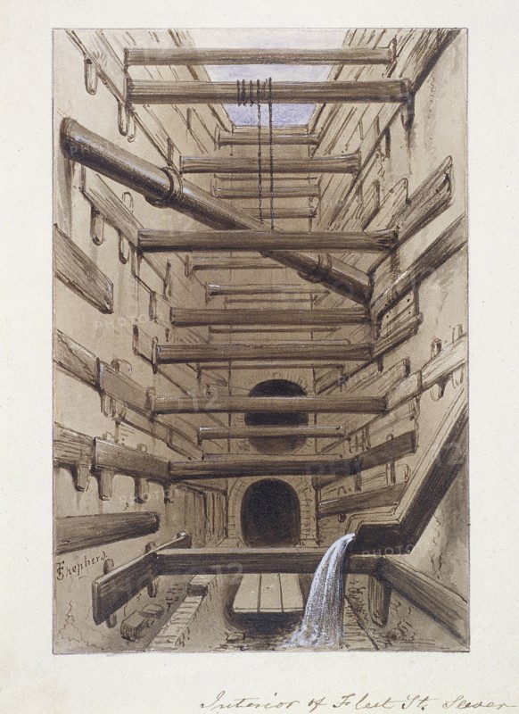 Fleet Street, London, 1845. Artist: Frederick Napoleon Shepherd