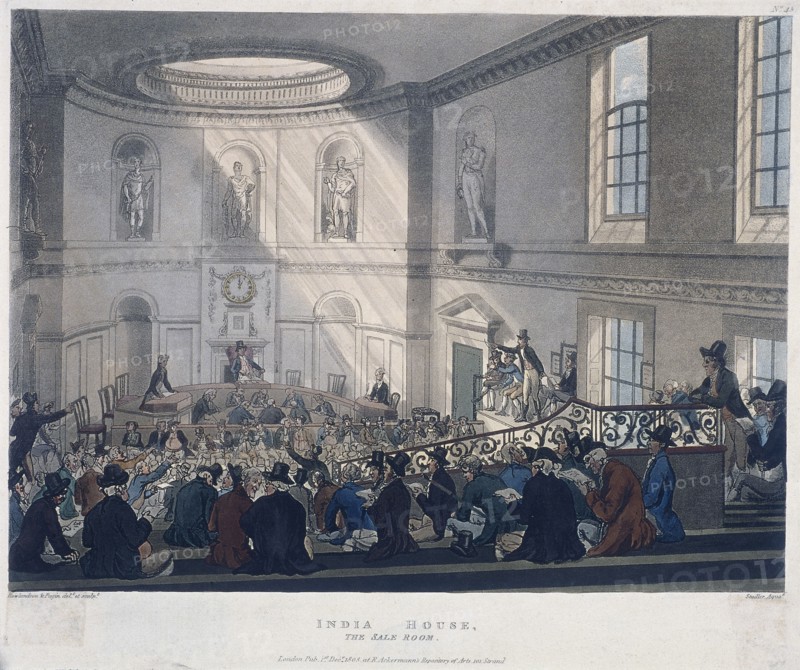 East India House, London, 1808. Artist: Augustus Charles Pugin