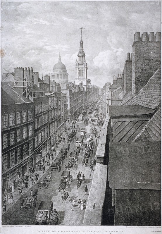 Cheapside, London, 1823. Artist: Thomas Mann Baynes
