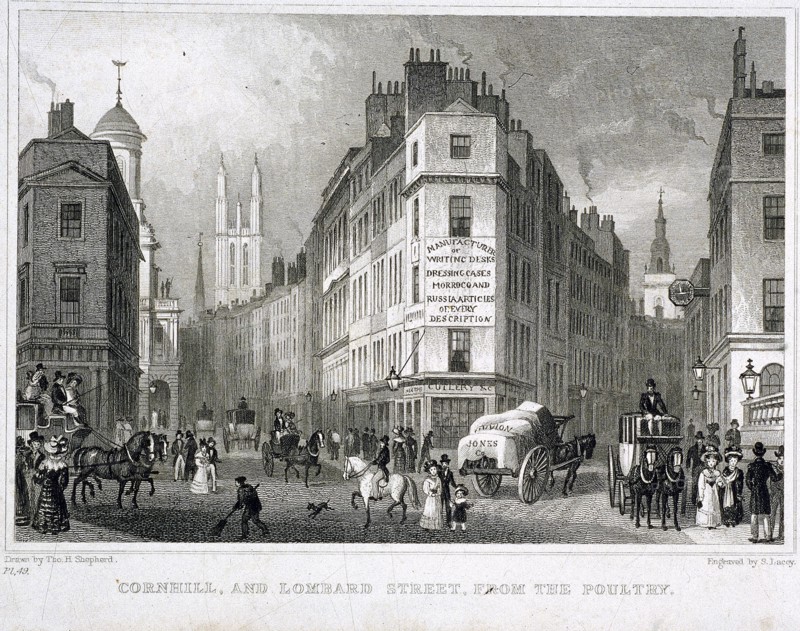 Cornhill, London, 1830. Artist: S Lacey