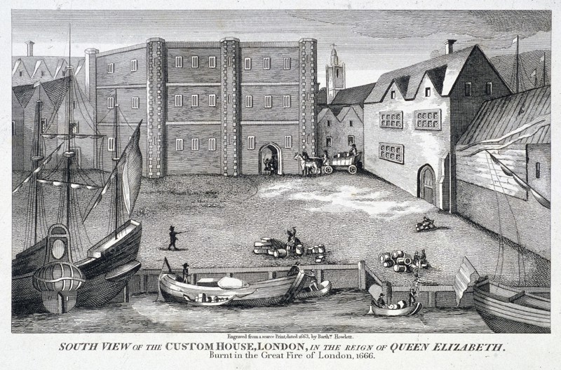 Custom House, London, c1815. Artist: Bartholomew Howlett