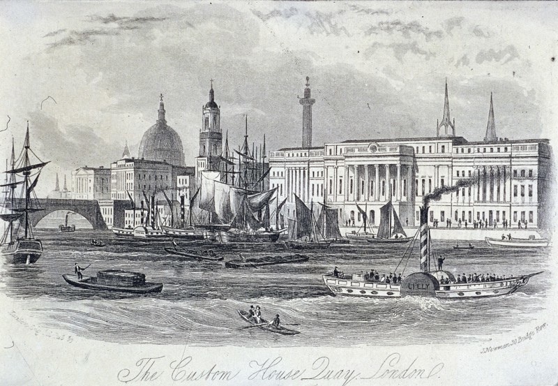 Custom House, London, c1840. Artist: John Newman