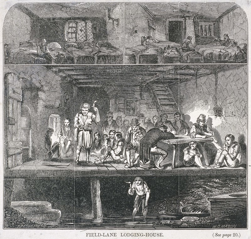 Field Lane Lodging House, London, 1847. Artist: WG Mason